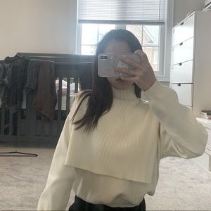 Cream Sweater with Cape